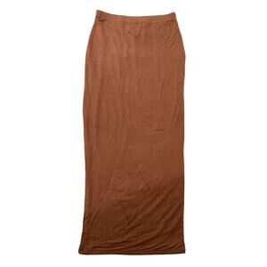 Naked Wardrobe Mocha Brown Straight Midi Bodycon Skirt Minimalist, M Like New